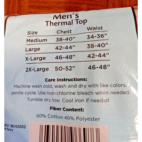 NWT Mission Ridge Mens Medium Premium Thermal Long Sleeve Crewneck Top - Picture 3 of 3